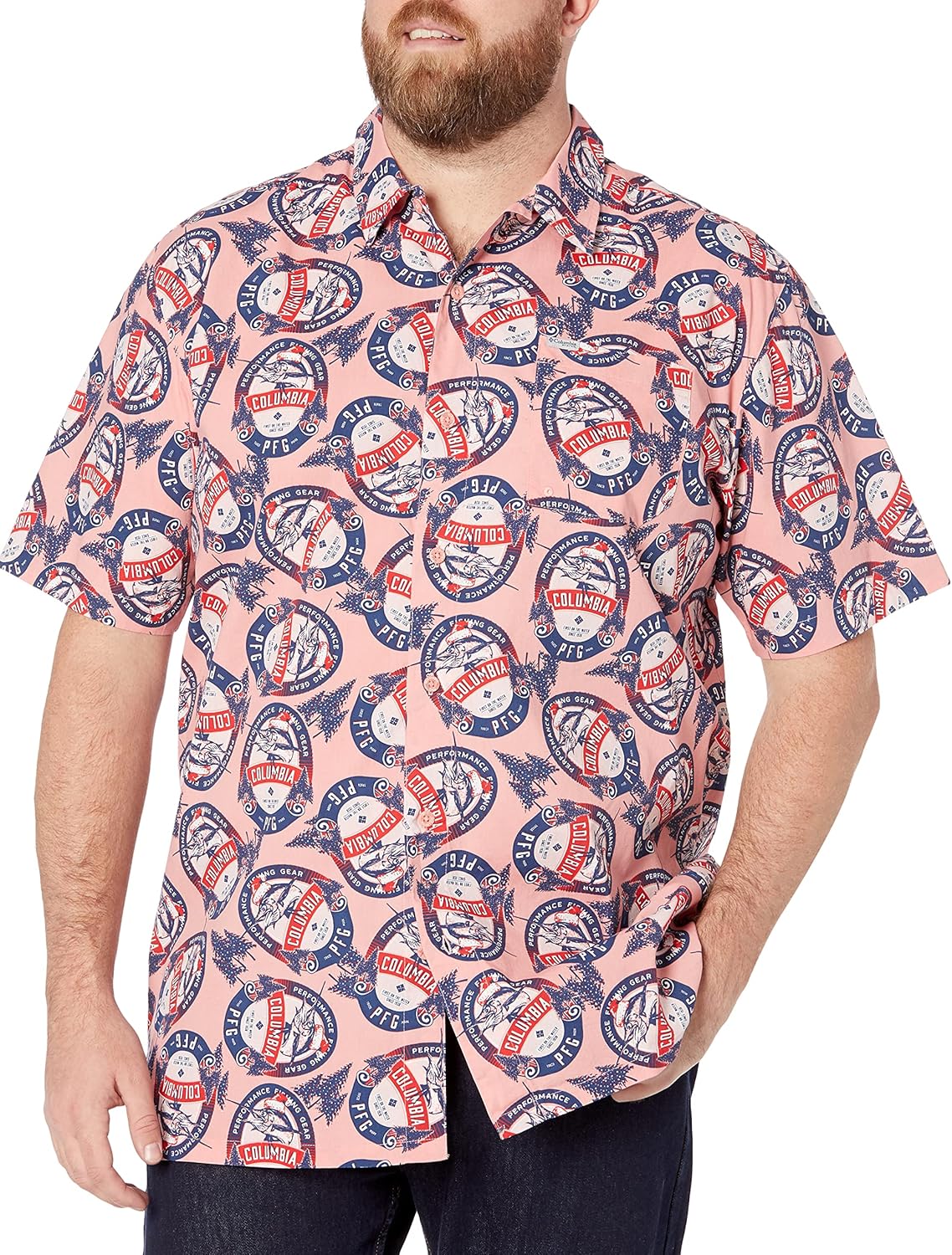 

Мужская рубашка Columbia Super Tamiami с длинным рукавом, Sorbet Holiday Spirits Print