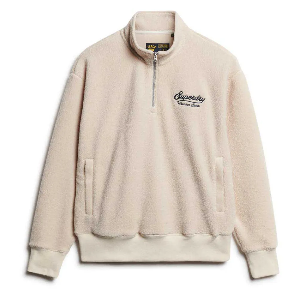 

Толстовка Superdry Country Club Borg half zip, бежевый