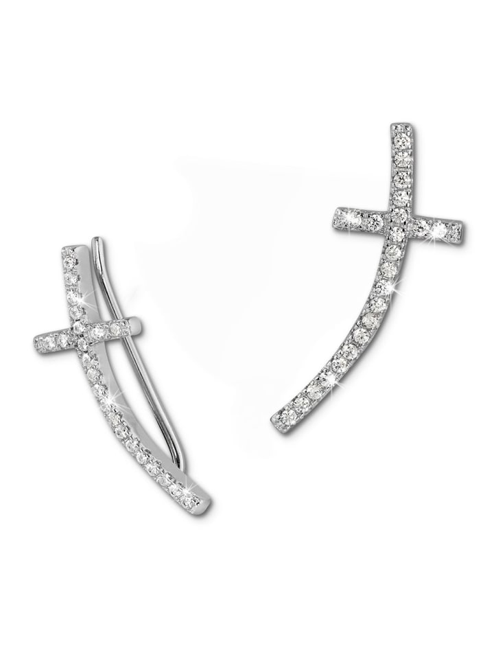 

SilberDream Серьги-каффы из серебра 925 пробы с крестообразным зажимом для ушей