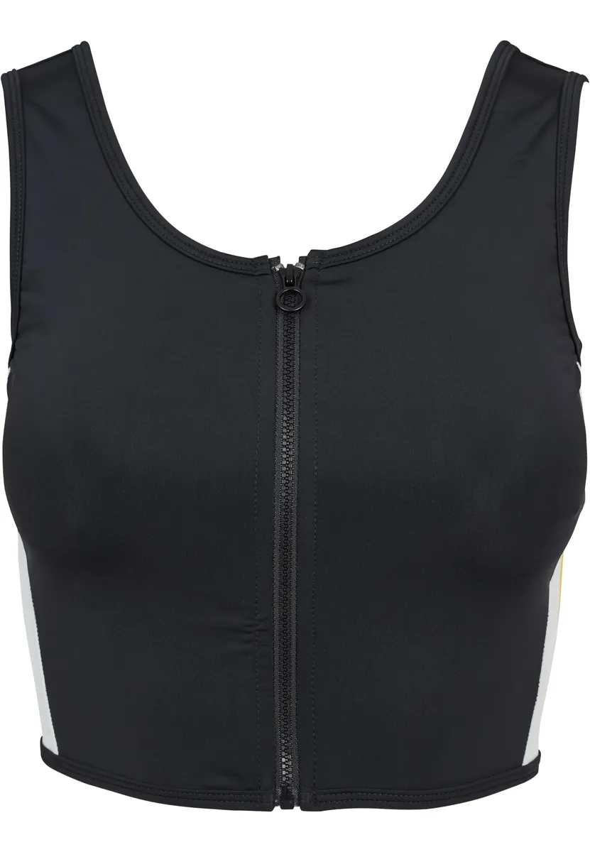 

URBAN CLASSICS Muscle Shirt "Женский женский укороченный топ с полосками по бокам и молнией Urban Classics", черный, белый