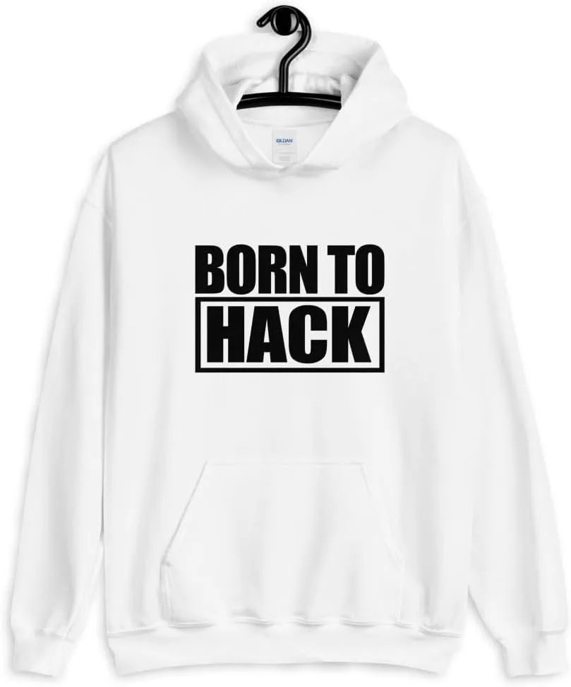 generic Толстовка с капюшоном Born to hack (черный текст) — фото 4