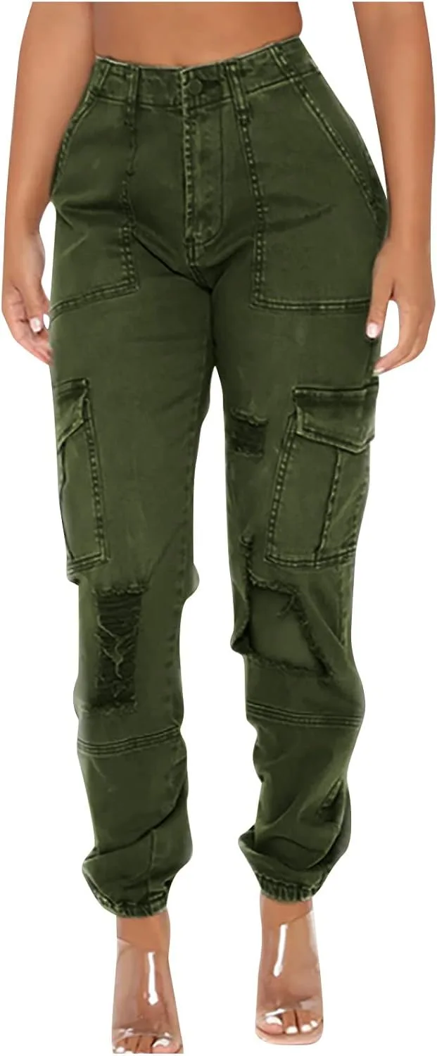 Джинсовые камуфляжные джинсы-леггинсы для женщин High Waist