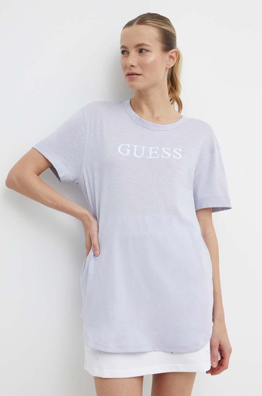 

AYLA хлопковая футболка Guess, фиолетовый