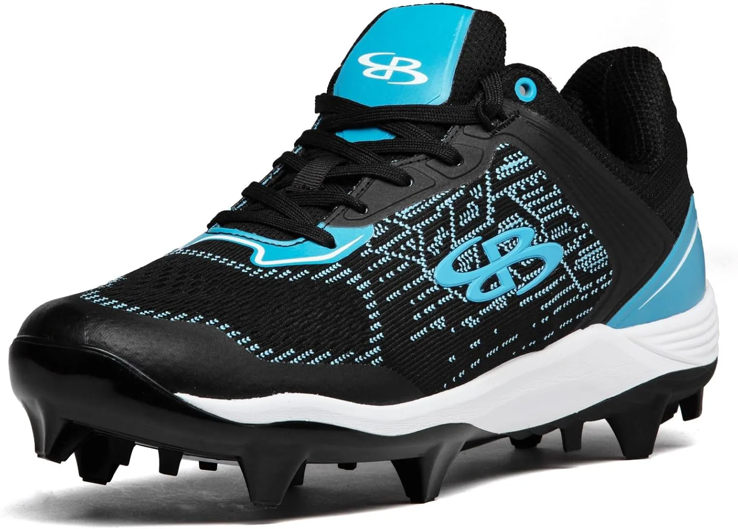 Мужские бутсы Boombah Viper Pureknit с литой подошвой - Status - Разные цвета - Разные размеры, черный/синий — фото 2