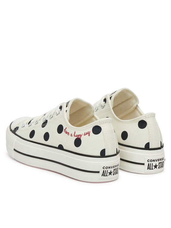 Тканевые кроссовки Chuck Taylor All Star Lift Platform Polka Dots A10689C Converse, бежевый — фото 3