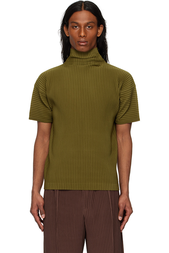 

Футболка с цветными складками Homme Plissé Issey Miyake, зеленый