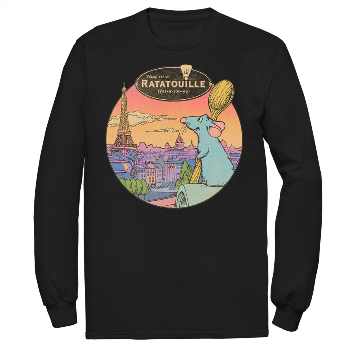 

Мужская футболка Disney/Pixar Ratatouille Over Look Paris Licensed Character, черный