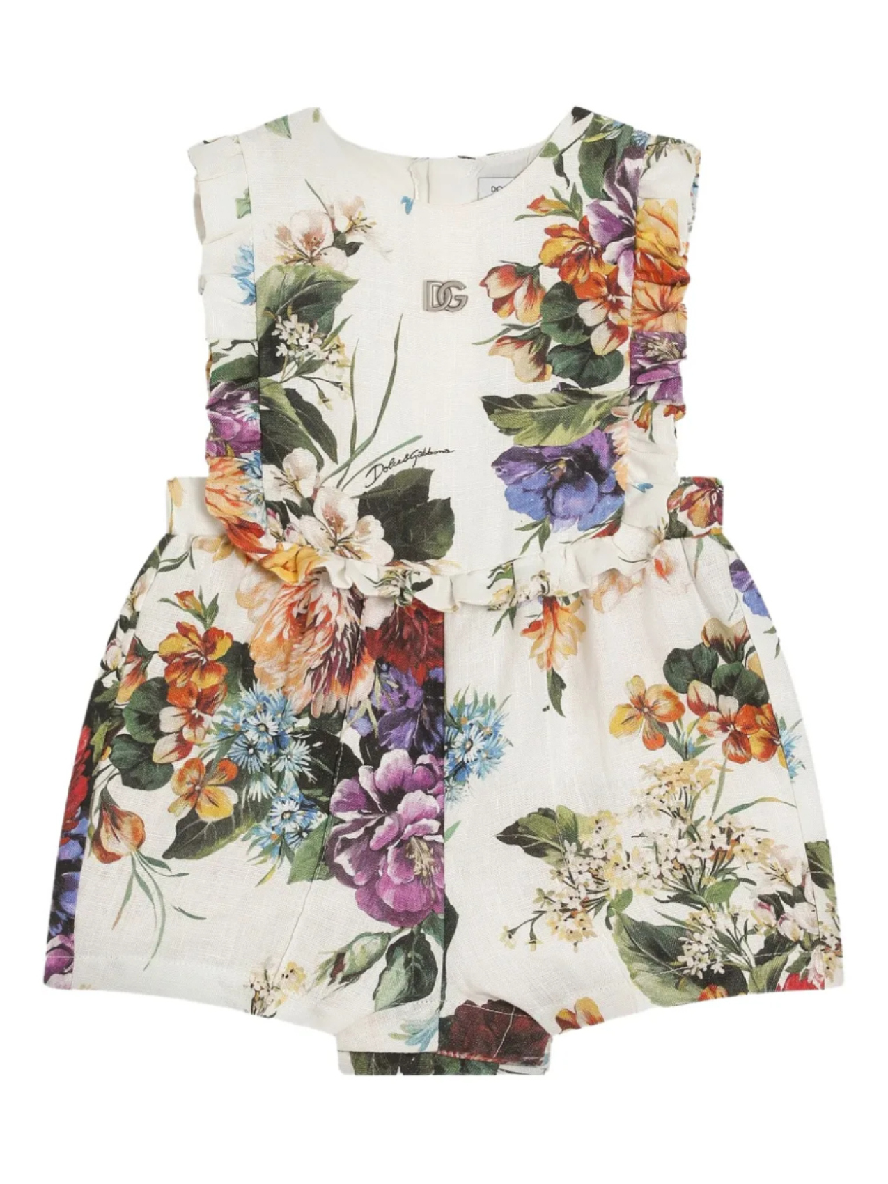

Dolce & Gabbana Kids ромпер с цветочным принтом, белый