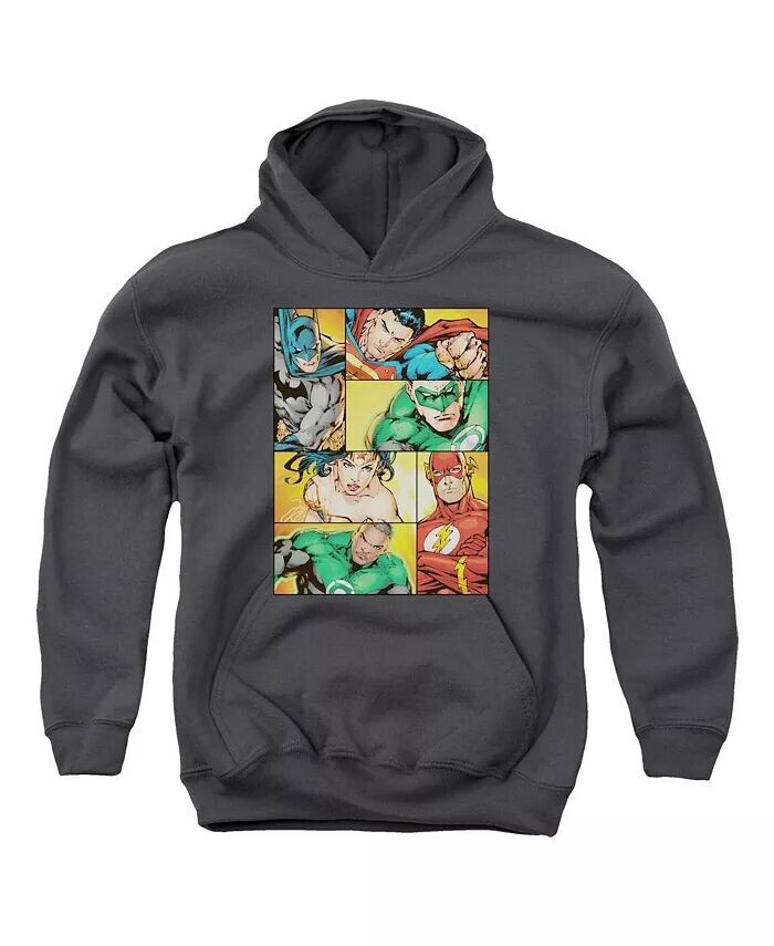 

Толстовка с капюшоном Boys of America Youth Hero Boxes Justice League, серый
