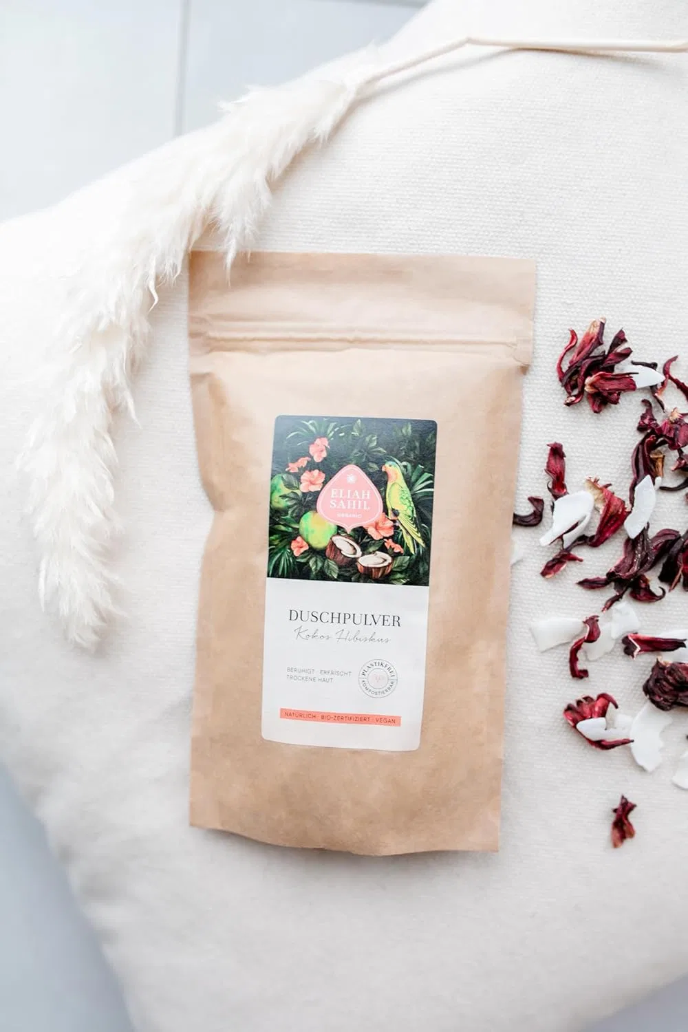 Сухое порошковое мыло для душа ELIAH SAHIL Organic Coconut and Hibiscus, 250 г Eliah Sahil — фото 2