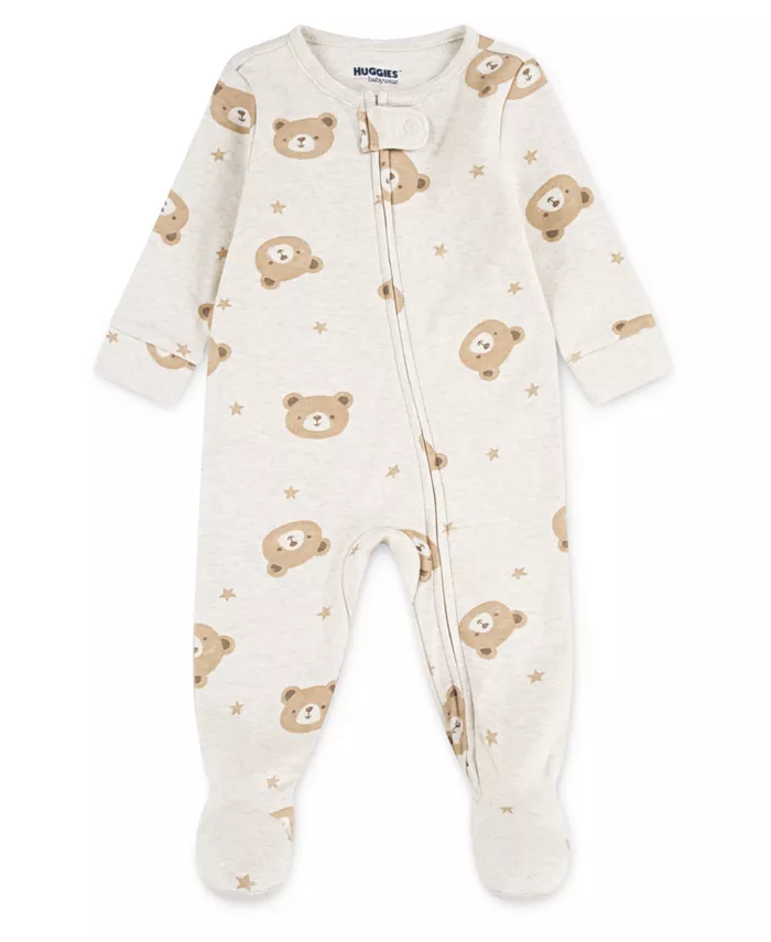 

Детский комбинезон с принтом для мальчиков с закрытыми ножками Huggies, загар/бежевый