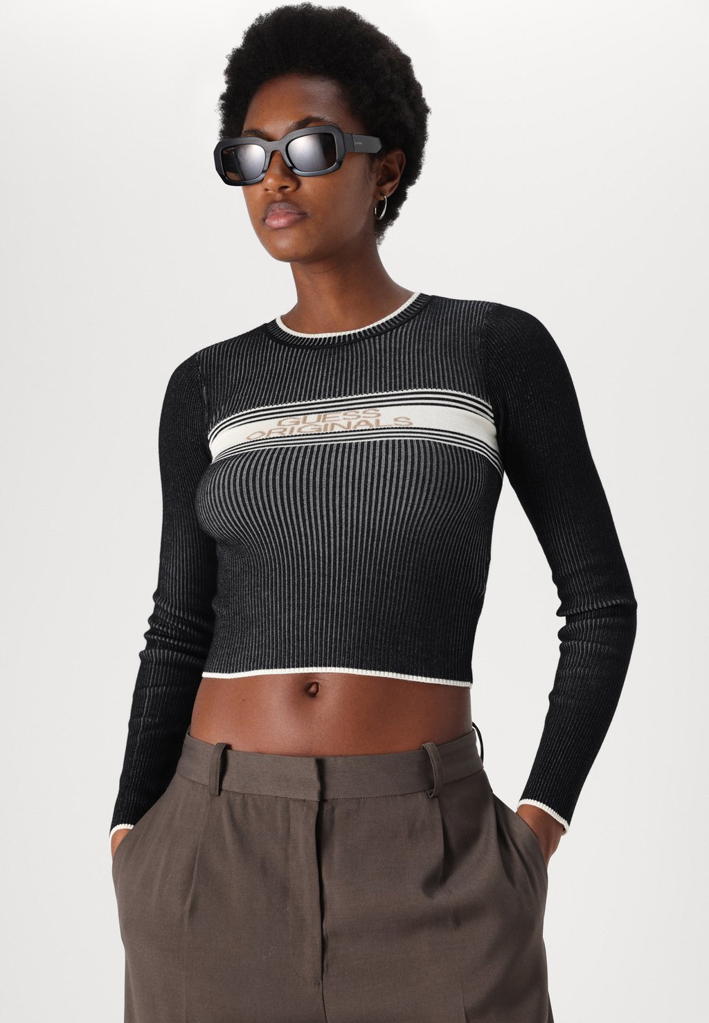 

Топ с длинными рукавами GO SWEATER Guess Originals, черный