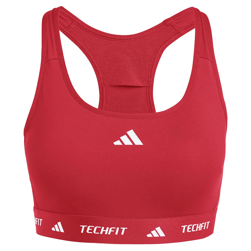 

Спортивный бюстгальтер adidas Techfit Medium Impact Sports Bra, красный