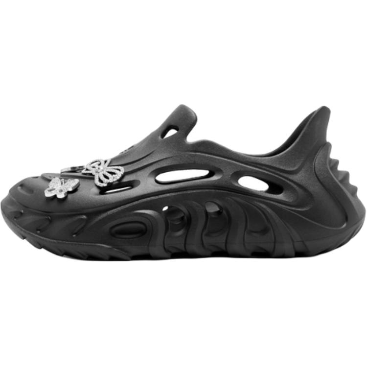 

Детские сандалии с низким верхом, устойчивые к износу и скольжению, для подростков QIAODAN, черный/серебряный