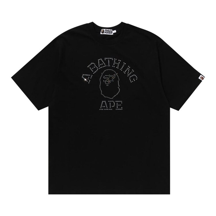 

Футболка BAPE Rhinestone College Relaxed Fit Tee, черный