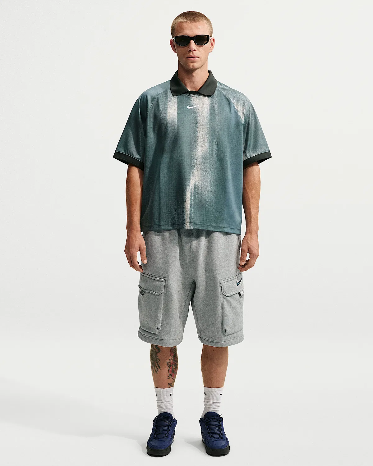 Мужская джерси для скейтбординга Nike SB Dri-FIT Jacquard "Sunset", Mineral Slate — фото 4