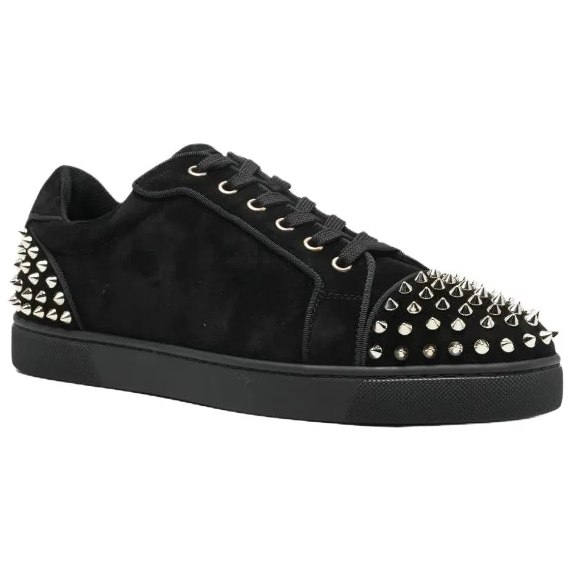 Кроссовки для скейтбординга замшевые Christian Louboutin Original Shoe Box Included черные — фото 4