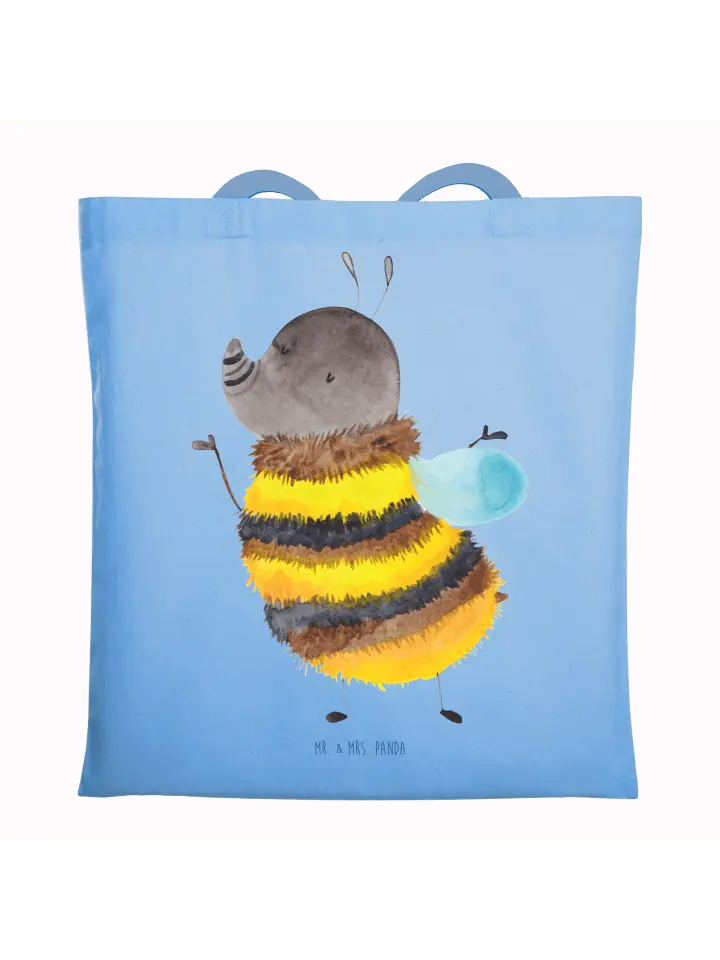 

Сумка для переноски Mr & Mrs Panda Hummel flauschig ohne Spruch, небесно-синий