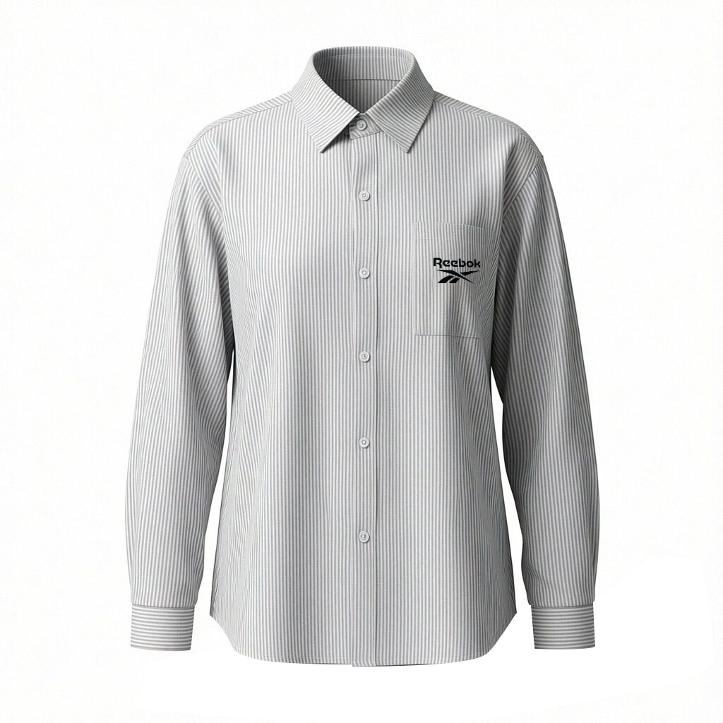 

Рубашка Unisex Lapel Moderate Reebok, черный белый stripes