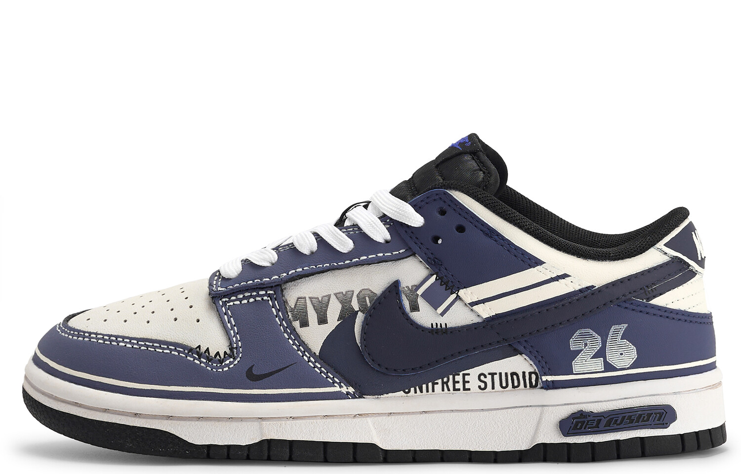 

Кроссовки Nike Dunk Skateboarding Shoes Unisex Low-top Blue/white, темно-синий