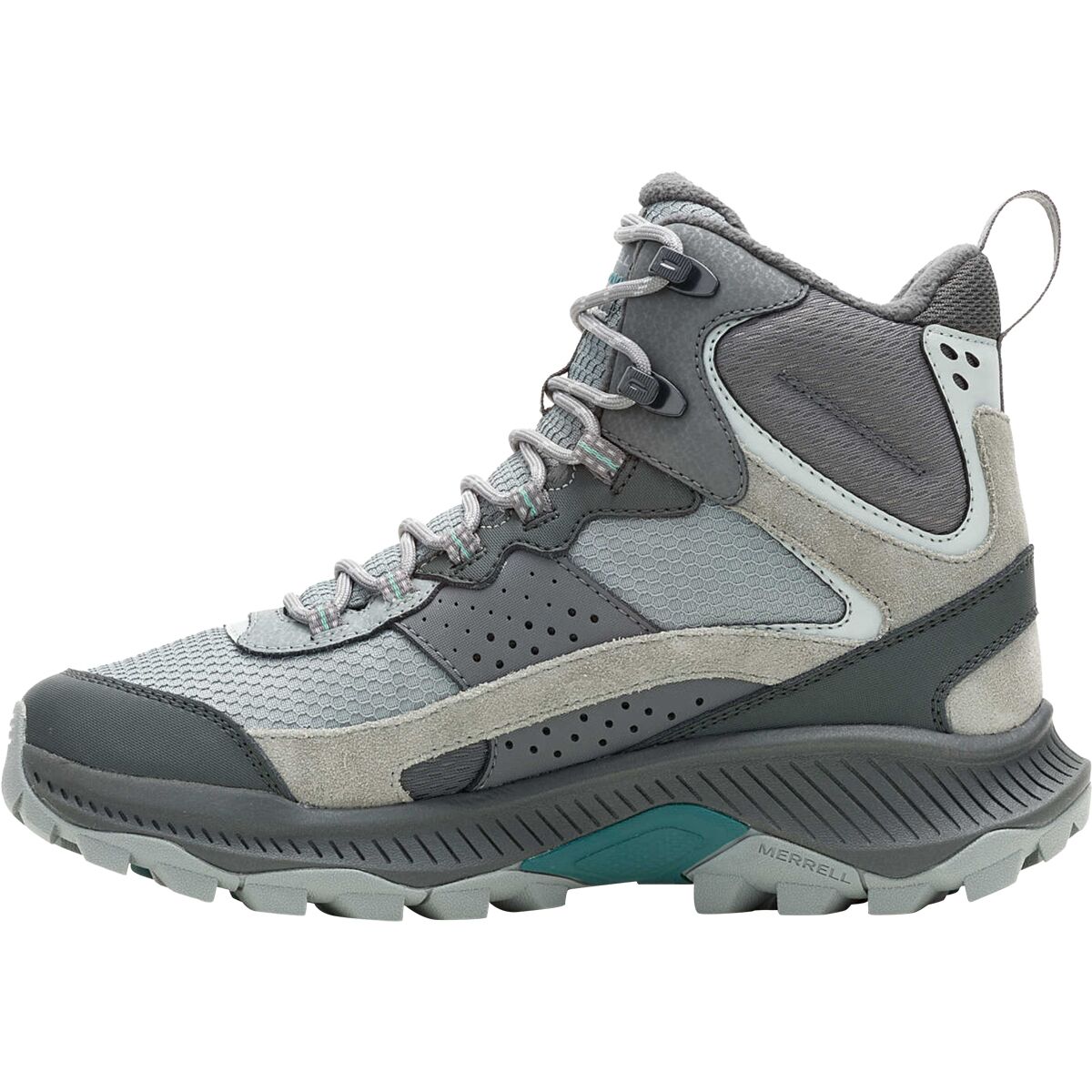 Ботинки женские зимние походные Merrell Speed strike 2 Thermo Mid высокие, серый — фото 4