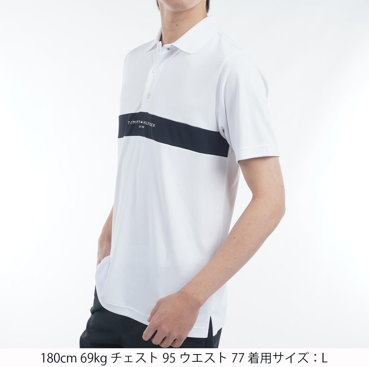 Мужская поло-рубашка Tommy Hilfiger Golf Classic THMA514 Essential с коротким рукавом, белый — фото 3