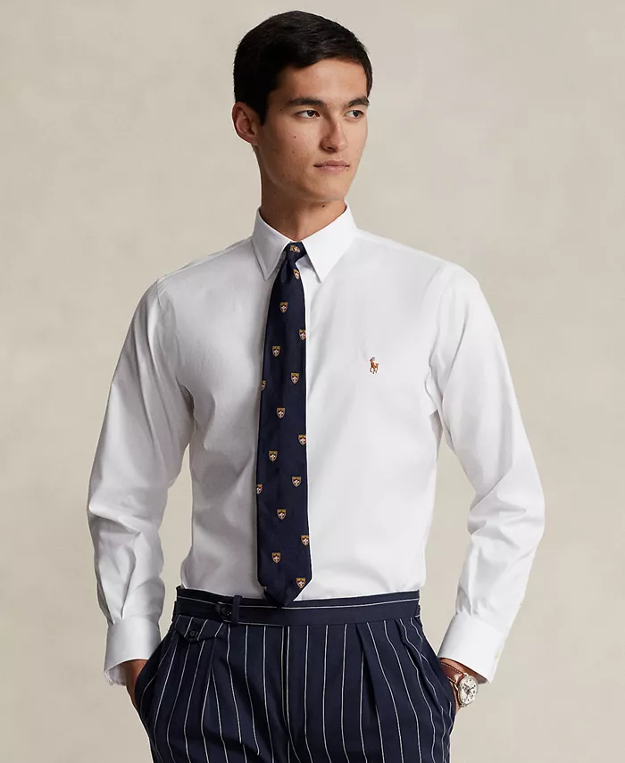 

Мужская хлопковая рубашка Purepress Oxford Polo Ralph Lauren, белый