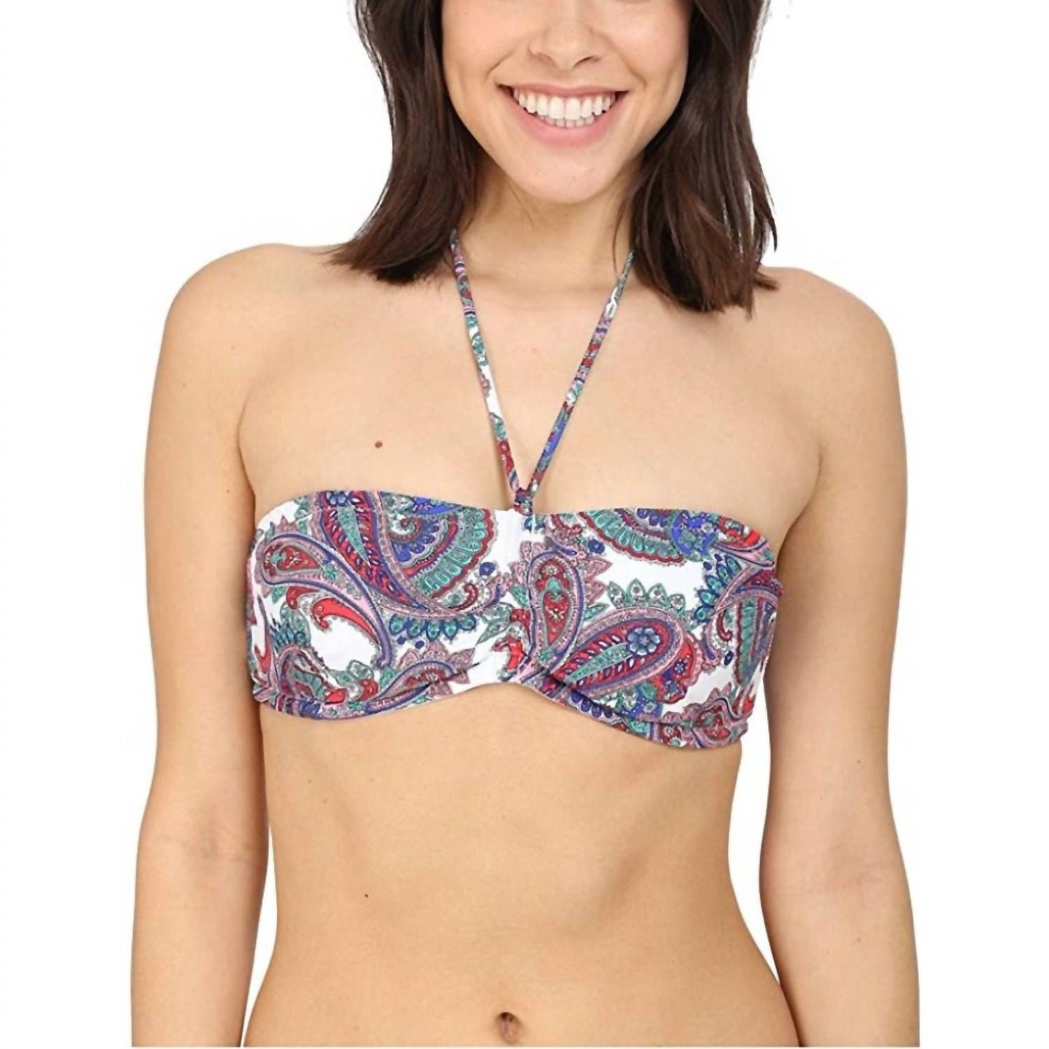 

Капри Paisley защипнутый бандо топ в белом цвете Multi Shoshanna