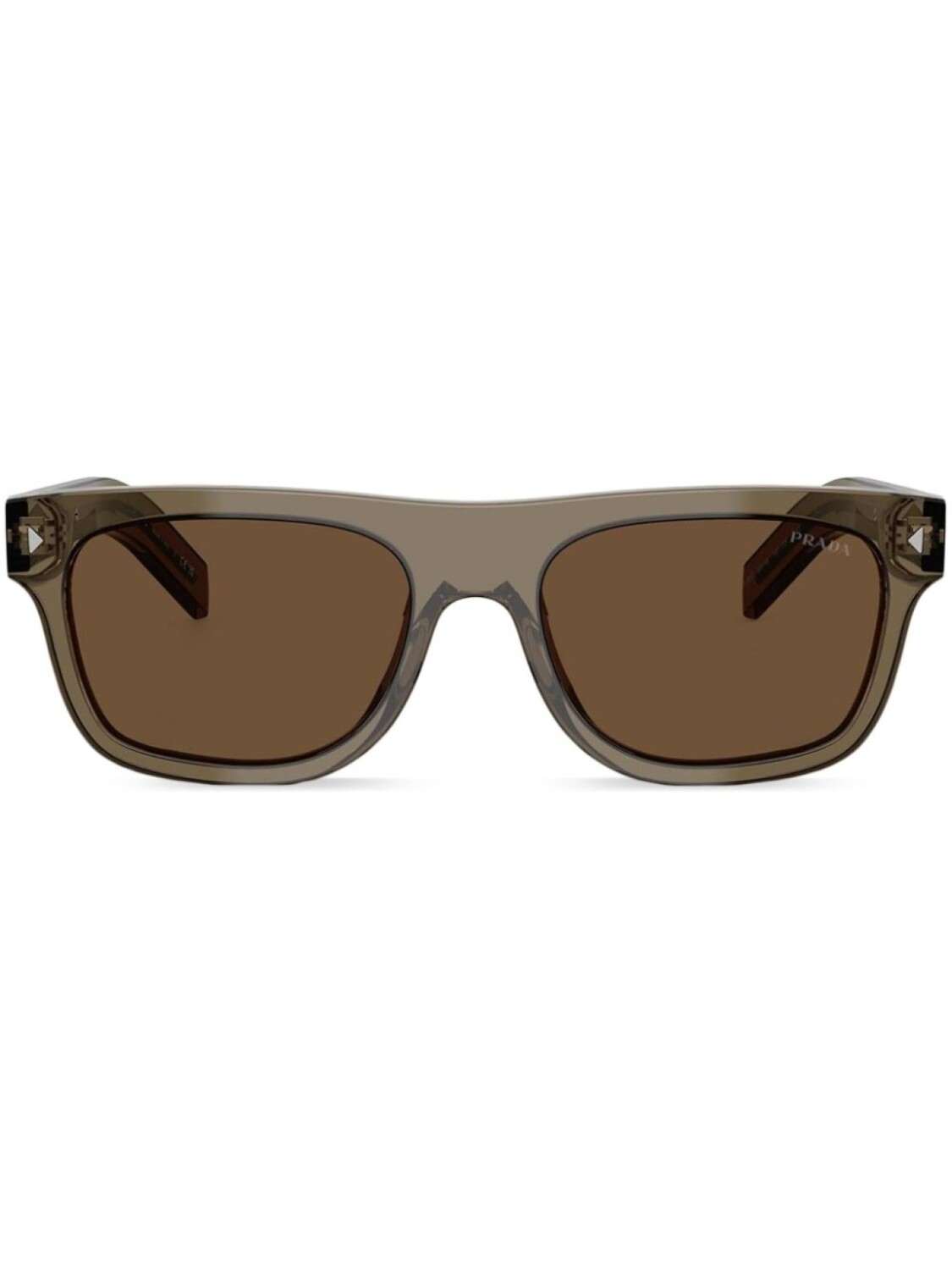 

Солнцезащитные очки с металлическим декором Prada Eyewear, коричневый