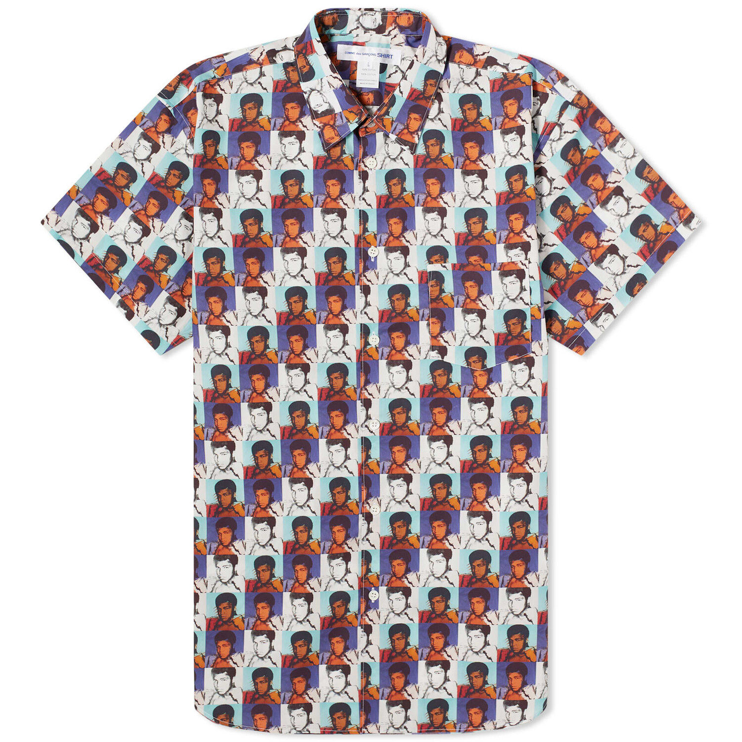 

Рубашка с коротким рукавом Comme Des Garçons Shirt X Andy Warhol Muhammad Ali Short Sle, цвет Multi