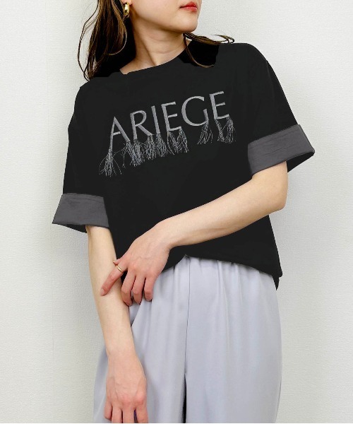 

Футболка из мерсеризованного хлопка с вышитым логотипом PICCIN, черная