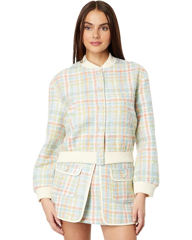 

Куртка English Factory Plaid Boucle Bomber, цвет Multi