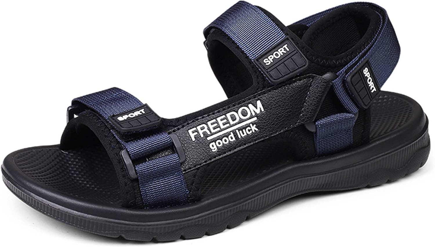 

Мужские спортивные сандалии UANGLI с открытым носком, пляжные сандалии для мужчин, водные туфли, летние нескользящие легкие сандалии для прогулок и походов, синий