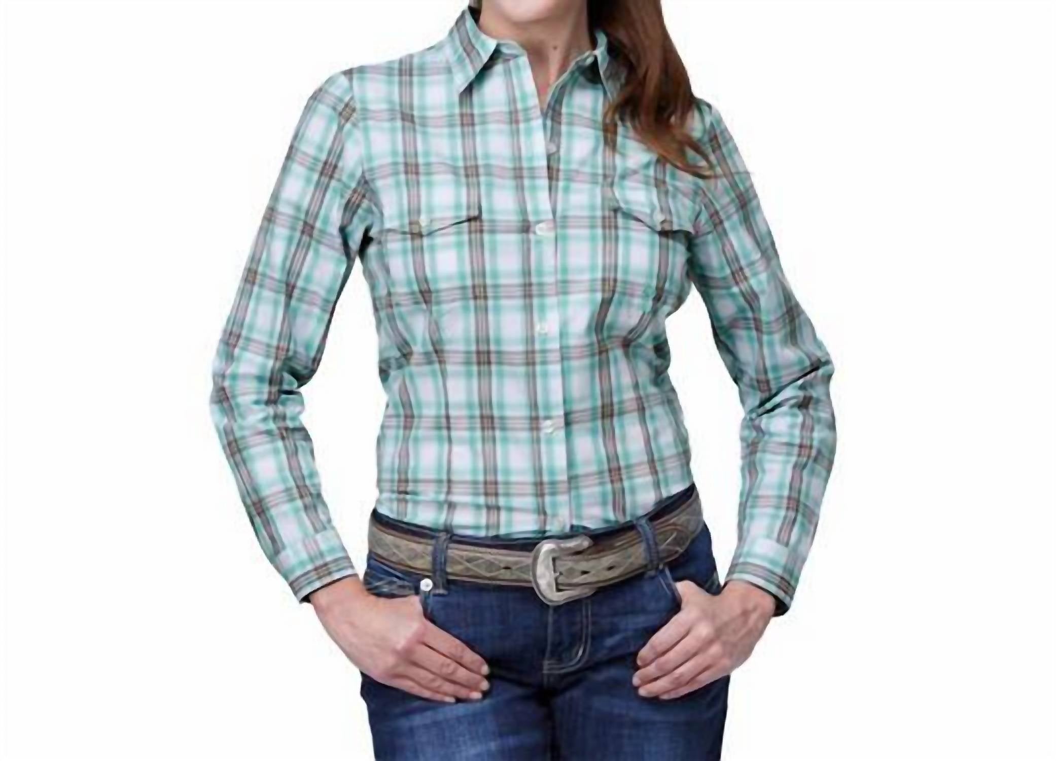 

Женская клетчатая рубашка Roper зеленого цвета Stetson