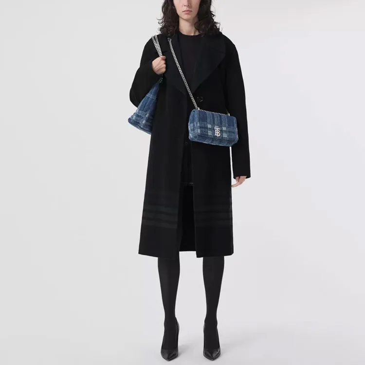 Куртка Burberry, женская, бархатная, морской синий — фото 4
