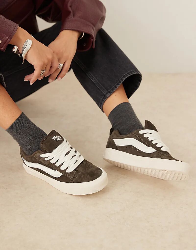 Темно-коричневые замшевые кроссовки Vans Knu Skool