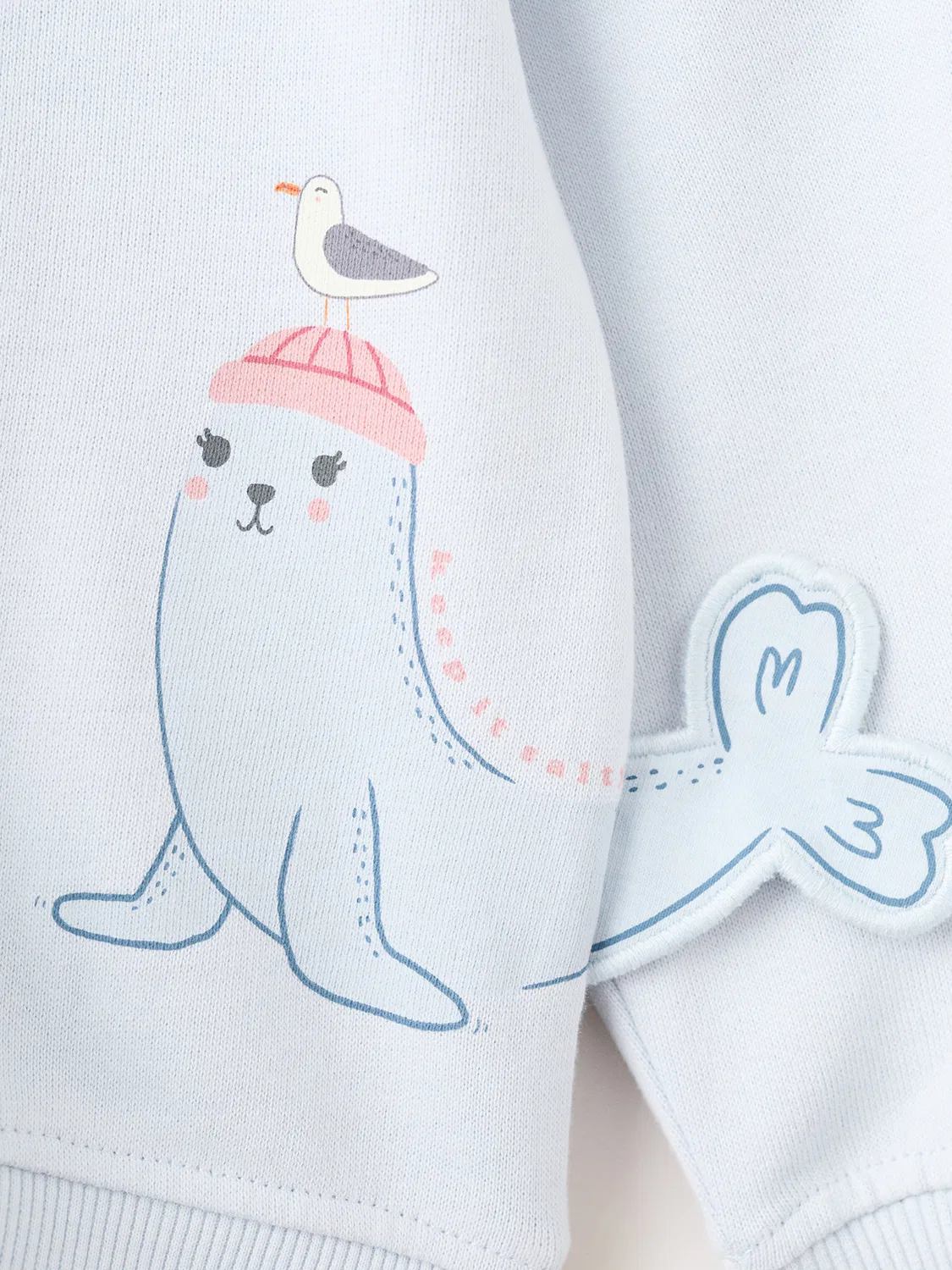 Толстовка 'OCEAN' Mango Kids, Pastel Blue/Light Blue — фото 3