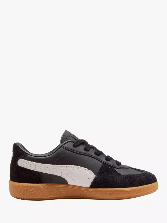Детские кроссовки Palermo из смешанной кожи, черно-серые PUMA