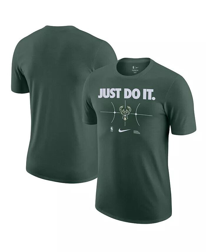 

Мужская зеленая футболка Hunter Milwaukee Bucks Just Do It Nike, зеленый