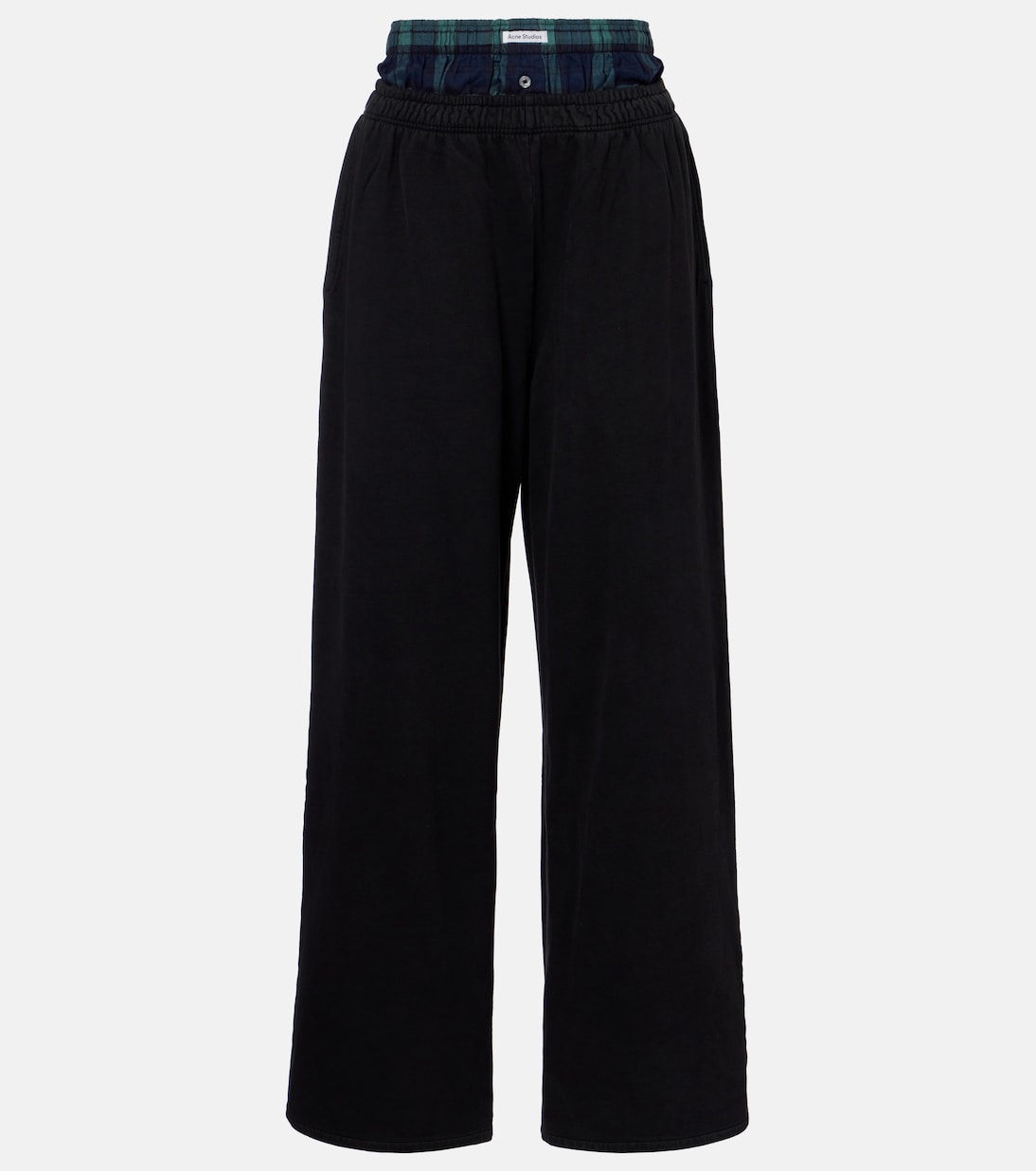 

Хлопковые брюки с широкими штанинами Acne Studios, Black/Green