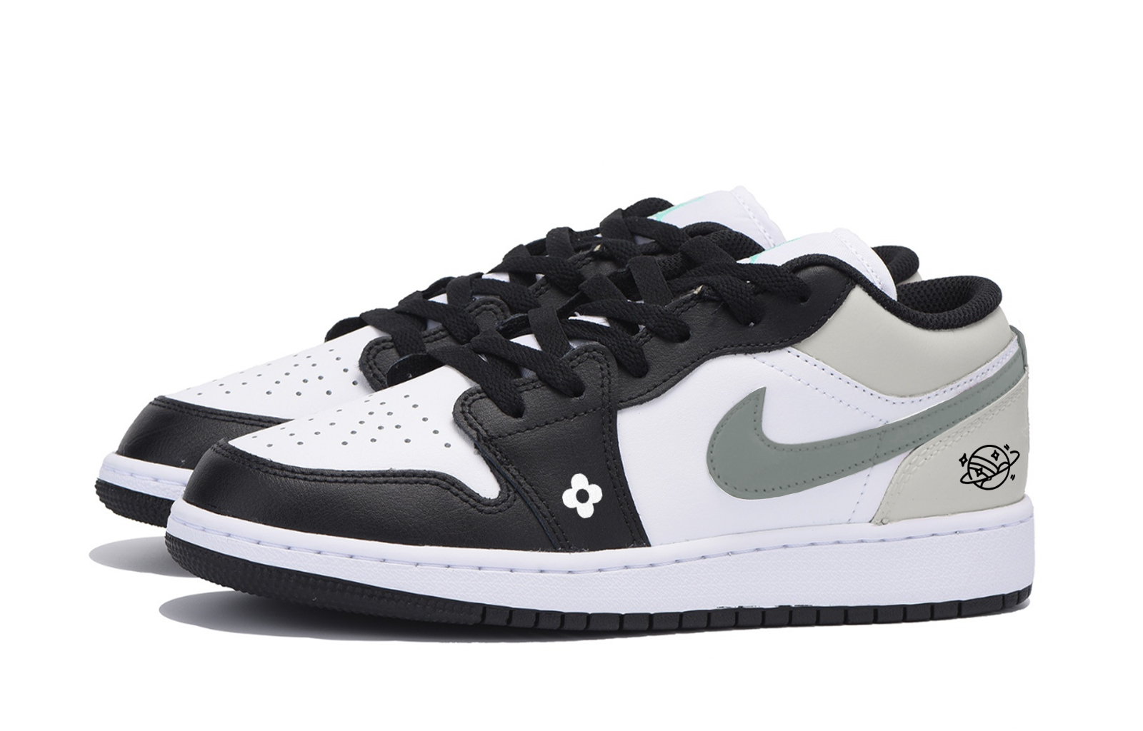 Детские кроссовки для скейтбординга Air 1 Low Top, серые, для подростков Jordan, белый — фото 4