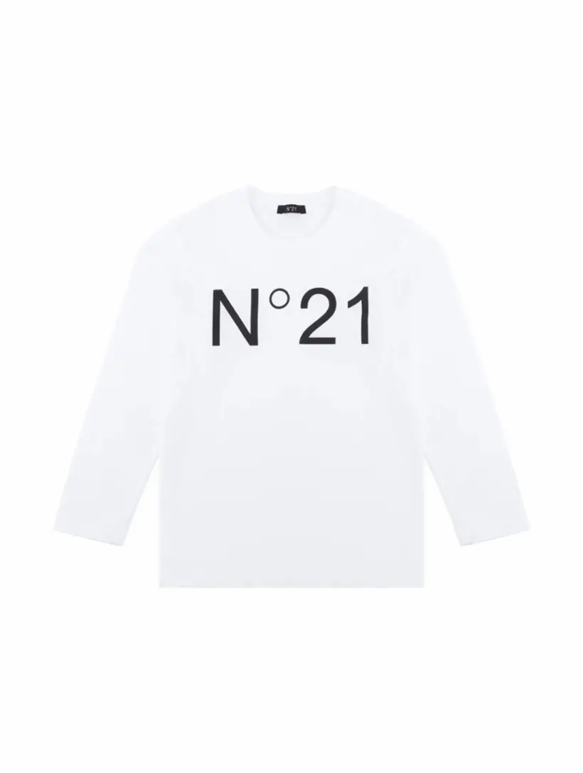 

Хлопковый лонгслив с логотипом N°21, белый
