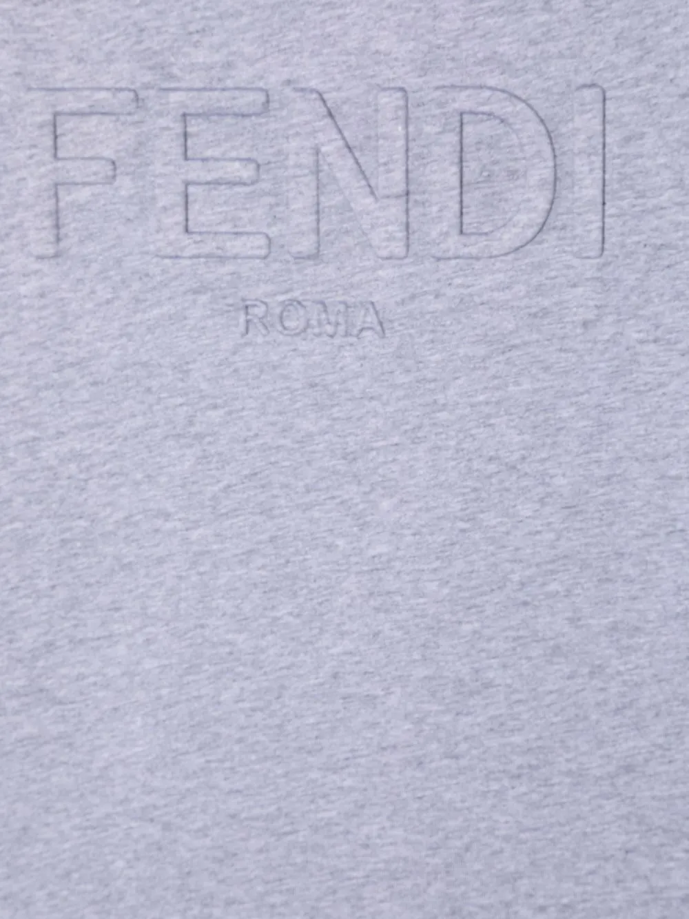 Футболка с тисненым логотипом FENDI KIDS, серый — фото 3