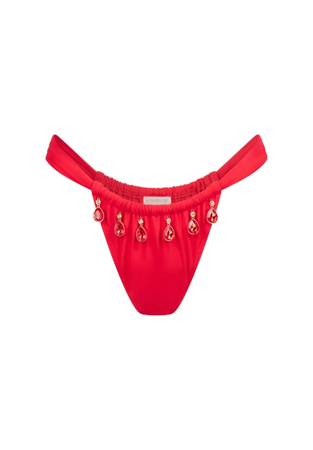 

Плавки бикини Selene с каплями и сверкающими подвесками Moda Minx, красный