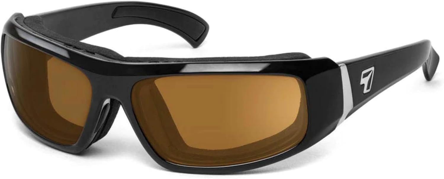 

Солнцезащитные очки 7 EYE BALI с мягкой подкладкой и защитой от ветра, для активного отдыха на природе, 100% защита от UVA + UVB лучей, подходят для езды на мотоцикле и при сухости глаз, Glossy Black Frame/Polarized Copper Lenses