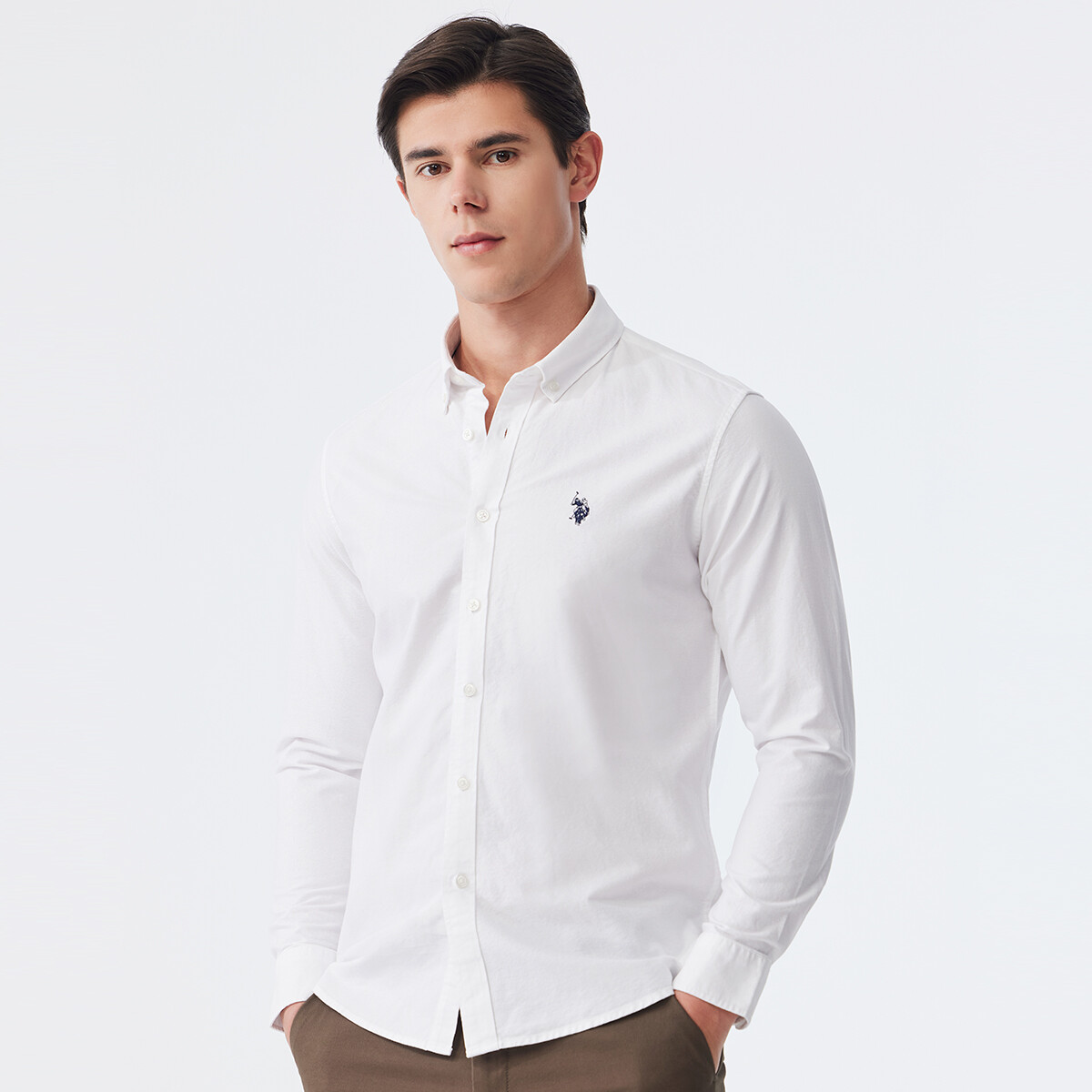 Рубашка мужская U.S. Polo Assn., зеленый — фото 2