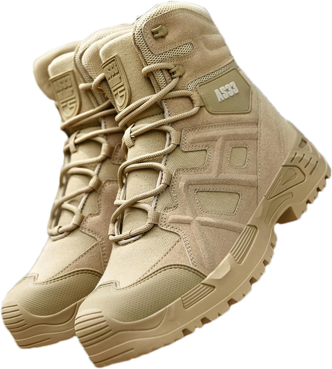 

Мужские тактические ботинки, мужские военные тактические боевые ботинки, защитная стильная рабочая обувь с противоскользящей подошвой, для походов, боевых задач, легкие Xmncg, Sand