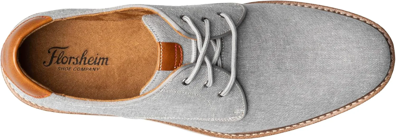 Мужские оксфорды Florsheim Herington из канваса с однотонным носком, серый — фото 4