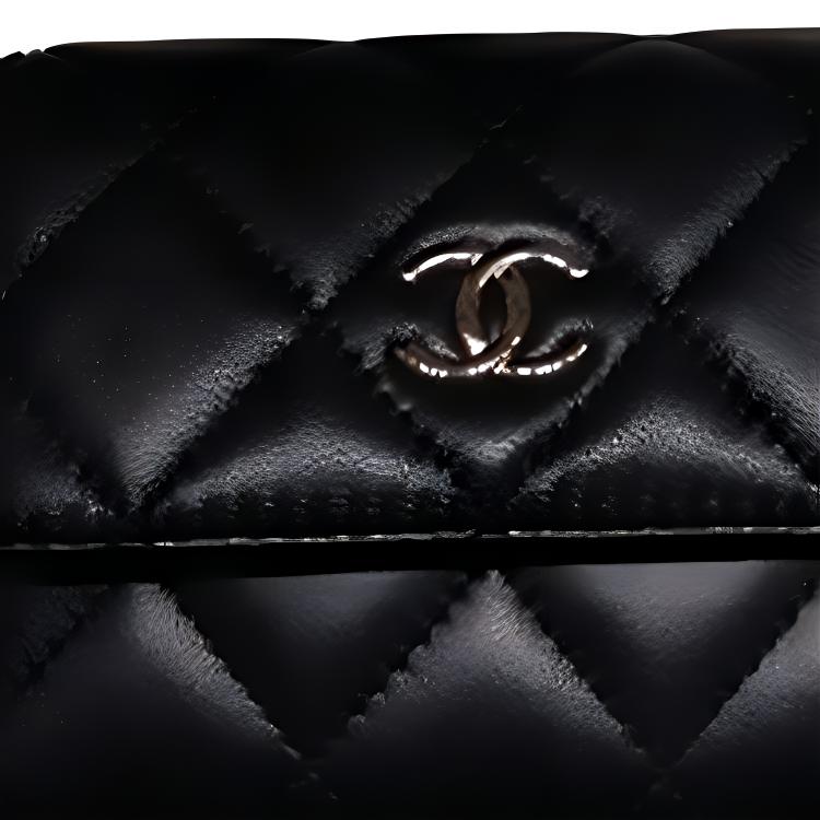 CHANEL Сумка через плечо из овчины, наплечная сумка, женский кошелек для монет black — фото 3