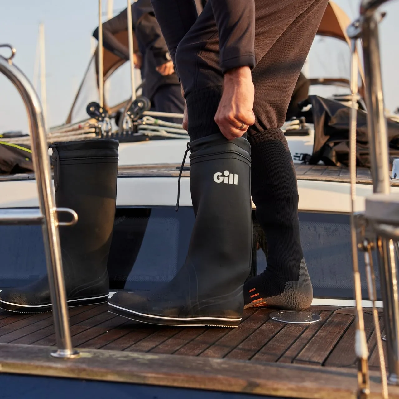 Высококачественные парусные ботинки Gill Tall Yachting Sailing Boots 918 - черные — фото 3